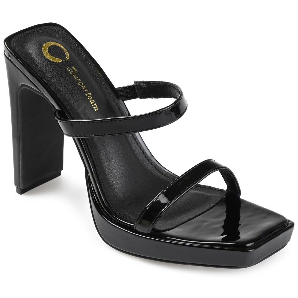 Journee Collection Women 9 M Black Naivee Strappy High Heel Sandals NIB TA5